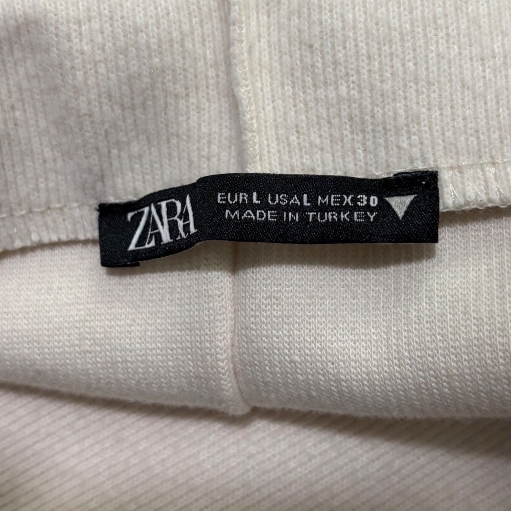 Zara Women's L Cream Ivory Knit Midi Skirt Minimalist Pull On Column - Picture 7 of 8